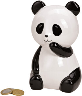 Panda dieren spaarpotten zwart/wit 15 cm - Spaarpotten Multikleur