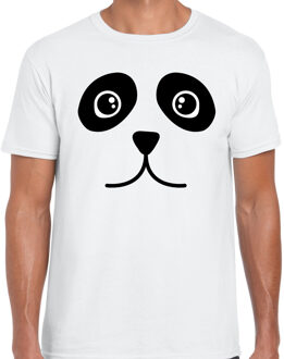 Panda gezicht fun verkleed t-shirt wit voor heren S