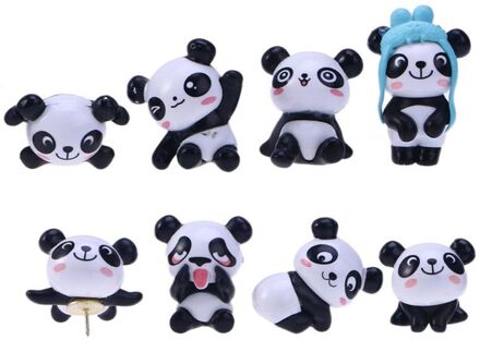 Panda Vorm Punaises Leuke Cartoon Tekening Pin Push Pins Voor Kaarten Kalender, 8 Pc