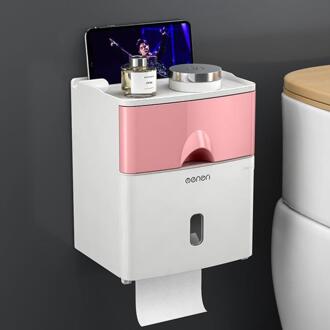 Panda Wall Mount Papierrolhouder Handdoek Tissue Houder Tissue Hanger Wc Badkamer Keuken Badkamer Organizer Badkamer Accessoires Pink3