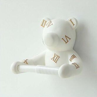 Panda Wall Mount Papierrolhouder Handdoek Tissue Houder Tissue Hanger Wc Badkamer Keuken Badkamer Organizer Badkamer Accessoires wit