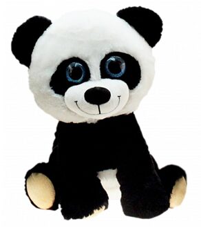 Pandabeer knuffel zittend - 30 cm - Panda knuffeldier pluche - beren knuffels Multi