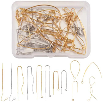 pandahall Brass Stud Earring Findings Mixed Color, 68x52x11mm, 24pcs/box