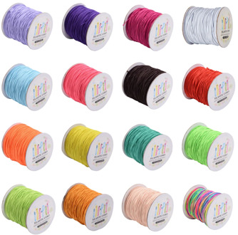 pandahall Round Elastic Cord with Box White Black Red for Bracelet Necklaces Earrings Making DIY 1mm (100 m/roll) 2mm (40m/roll)