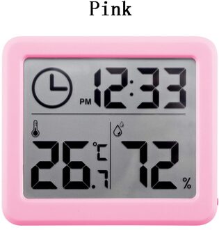 PANDUN ultra-dunne eenvoudige LCD digitale LCD hygrometer thermometer nauwkeurige en duurzaam elektronische energiebesparende temperatuur en hu roze