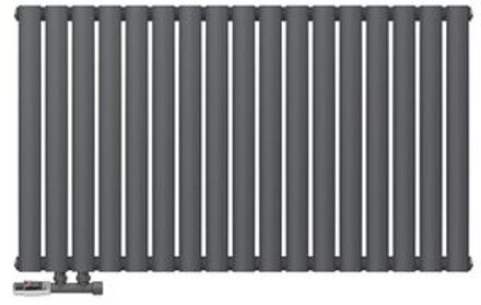 Paneelradiator dubbellaags 102x60 cm antraciet incl. wandaansluitset ML-Design Zwart