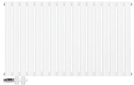 Paneelradiator dubbellaags 600x1020 mm wit incl. vloeraansluitset ML design