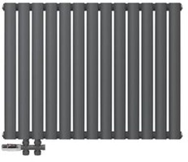 Paneelradiator dubbellaags 600x780 mm antraciet incl. onderaansluitset ML-Design Grijs