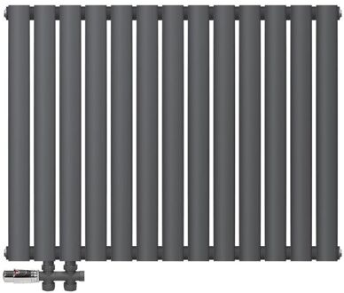 Paneelradiator dubbelwandig 78x60cm antraciet incl. vloeraansluitset ML-Design Zwart