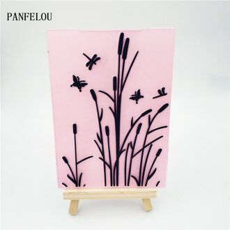 PANFELOU Oren van rijst alfalfa Embossing mappen Plastic Voor Scrapbooking DIY Template Fondant Cake Fotoalbum Kaart Maken