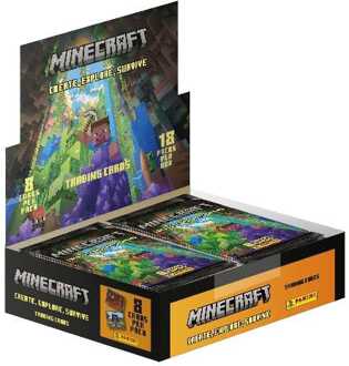 Panini Minecraft - Create, Explore, Survive Trading Cards Flow Packs Display (18)