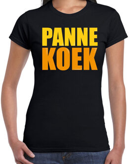Pannekoek fun tekst t-shirt zwart dames L