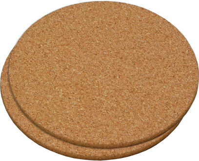 Pannen onderzetter - 2x - 26 cm - kurk - onderzetter - rond