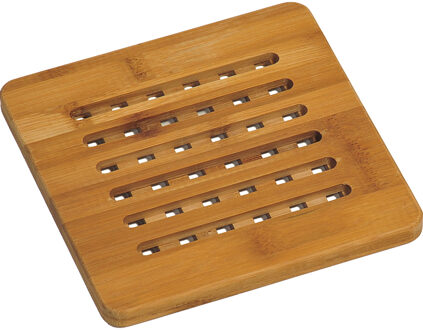 Pannen onderzetter van bamboe - 19 x 19 cm - Vierkant - Houten onderzetters