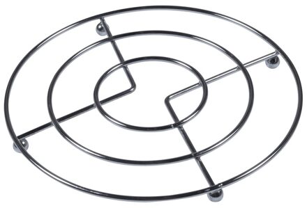 Pannen onderzetters - chroom metaal - Dia 17 cm - op kleine voetjes