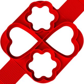 Pannenkoek Maker Meerdere Vormen 4 Gaten Anti-aanbak Siliconen Bakvorm Ring Gebakken Ei Mold Voor Familie Koken Bakken Accessoires