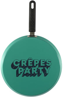 Pannenkoekenpan/Crepepan - groen - D28 cm - aluminium - niet geschikt voor inductie