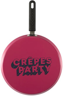 Pannenkoekenpan/Crepepan - roze - D28 cm - aluminium - niet geschikt voor inductie
