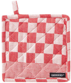 Pannenlap Barbeque 21x21cm - red - set van 2 Rood