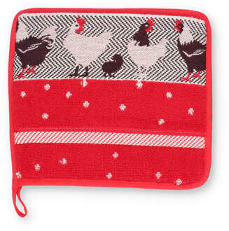 Pannenlap Chickens Rood - 23x20 cm