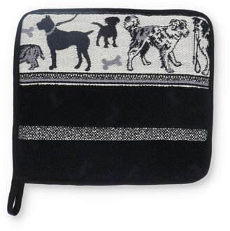 Pannenlap Dogs Zwart - 23x20 cm
