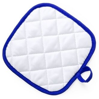 Pannenlap - wit/blauw - 17 x 17 cm - Koken - Pannenlappen - ophanglus