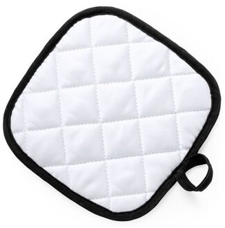 Pannenlap - wit/zwart - 17 x 17 cm - Koken - Pannenlappen - ophanglus