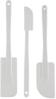 Pannenlikkers - 3x - wit - kunststof/siliconen - pannenschrapers