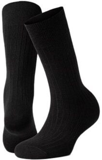 Panos Emporio 2 stuks Premium Mercerized Wool Rib Socks * Actie * Grijs,Zwart,Wit,Bruin,Beige,Blauw - One Size