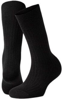 Panos Emporio 2 stuks Premium Mercerized Wool Rib Socks Grijs,Zwart,Wit,Bruin,Beige,Blauw - One Size