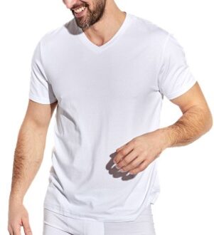 Panos Emporio Bamboo V-neck Tee Zwart,Wit - Small,Medium,Large,X-Large,XX-Large