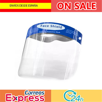 Pantalla Protectora Facial Transparente, Visera Protectora Reutilizable Antivaho(Pack de 5-30 unidades, Azul) Ship from Spain