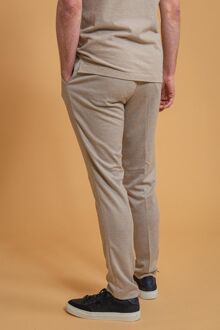 Pantalon Jersey Pied De Poule Beige - 54
