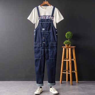Pantalones Vaqueros De Hombre Babero Moda Plus Tamaño Hip Hop Homme Denim De Carga Pantalones Pantalón Azul De Ocio De pierna Een XXXL