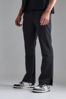 Pantalons Met Elastische Taille En Split, Black - 28