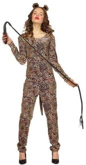 Panter Jumpsuit Plush Dames Geel - Beige - Creme, Multikleur - Print