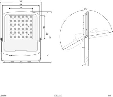 Panthera buitenspot IP65 100W 4.000K zwart, transparant