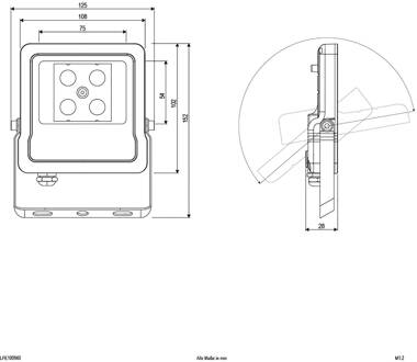 Panthera buitenspot IP65 10W 4.000K zwart, transparant