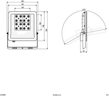 Panthera buitenspot IP65 30W 4.000K zwart, transparant