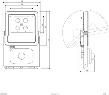 Panthera buitenspot sensor IP44 10W 3.000K zwart, transparant