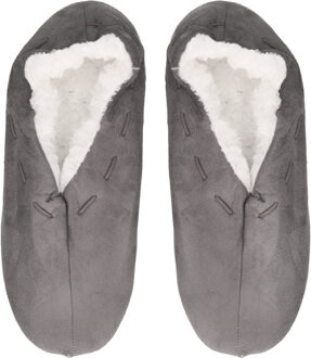 Pantoffels/sloffen voor dames - grijs - Spaanse sloffen - teddy voering