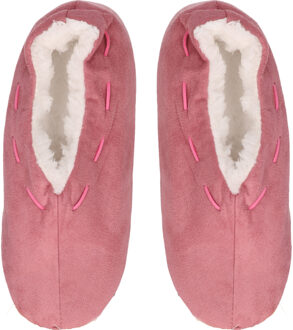 Pantoffels/sloffen voor dames - roze - Spaanse sloffen - teddy voering