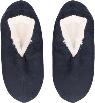 Pantoffels/sloffen voor heren - donkerblauw - Spaanse sloffen - teddy voering 46-47