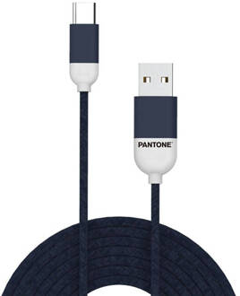 Pantone Usb A naar Usb C Kabel 1,5m Nylon Blauw