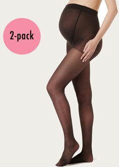 Panty 2-Pack maternity tights 20 Den - Black - L/XL