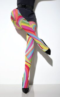 Panty Tracy (Kleur A) - Veelkleurige swirl-print in warme tinten - 40