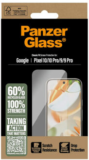 PanzerGlass Anti-Bacterial Screenprotector voor de Google Pixel 10 / 10 Pro Transparant
