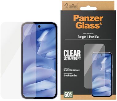 PanzerGlass Anti-Bacterial Screenprotector voor de Google Pixel 10a Transparant