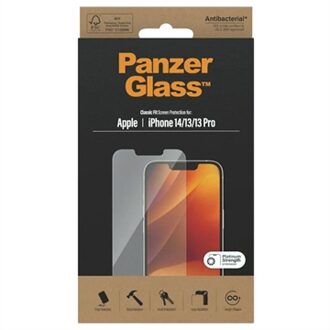 PanzerGlass Anti-Bacterial Screenprotector voor de iPhone 14 / 13 / 13 Pro Transparant