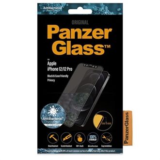 PanzerGlass Antibacteriële Zwarte Case Friendly met Privacyglas voor Apple iPhone 12/12 Pro